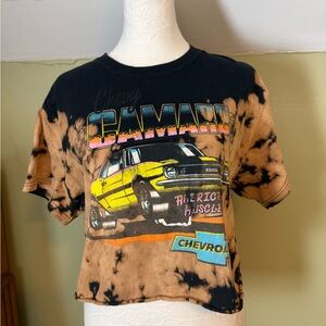 GM Camaro Cropped Bleached Short Sleeve Top